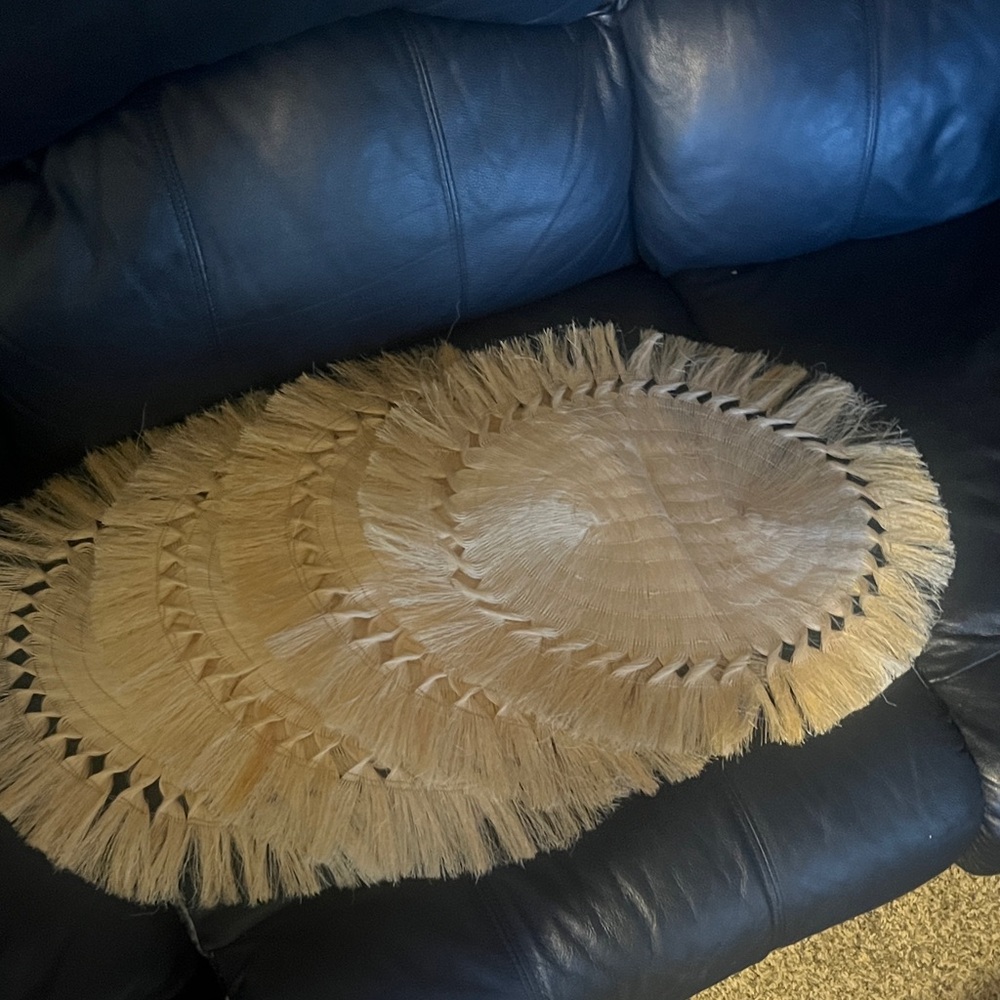 BOHO Woven Fringe Oval Placemat set of 4 **NEVER USED!!